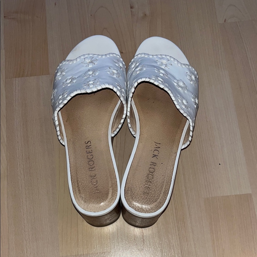 Jack Rogers Cream Floral Mules - Picture 5 of 7
